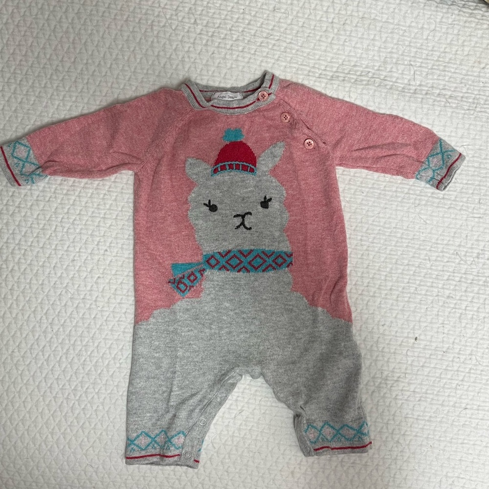 angel dear 0-3 llama onesie